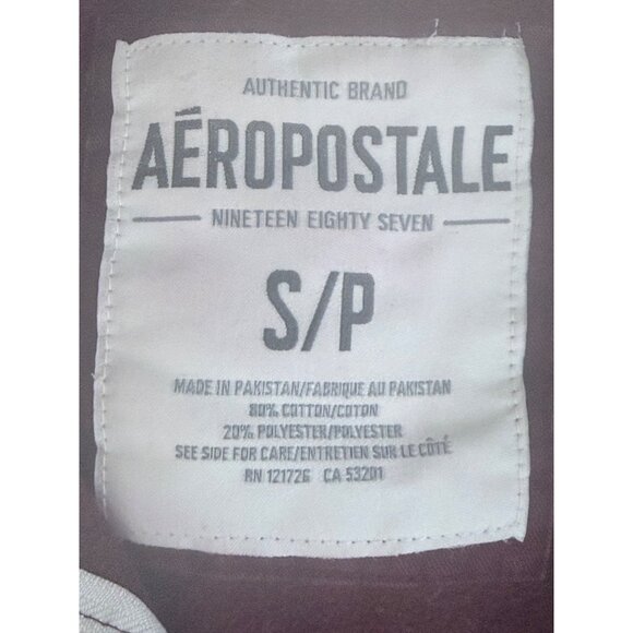 Y2K Aeropostale Zip-Up Hoodie Jacket S/P Maroon Fleece Spellout Logo Goth Skater - Picture 2 of 12
